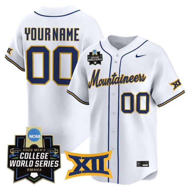 West Virginia Mountaineers 2026 World Series Patch Vapor Premier Limited Custom Jersey WHITE