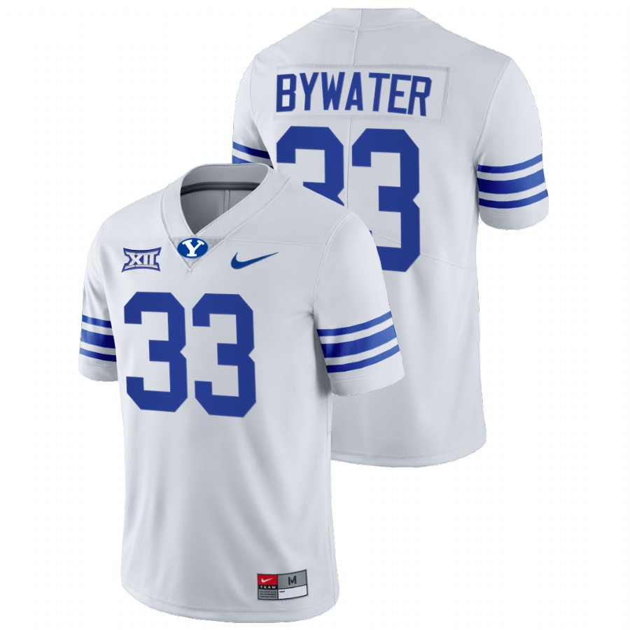White Men BYU Cougars Ben Bywater College Football Big 12 Jersey