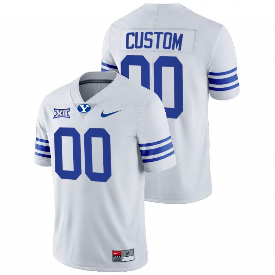 White Men BYU Cougars Custom College Football Big 12 Jersey