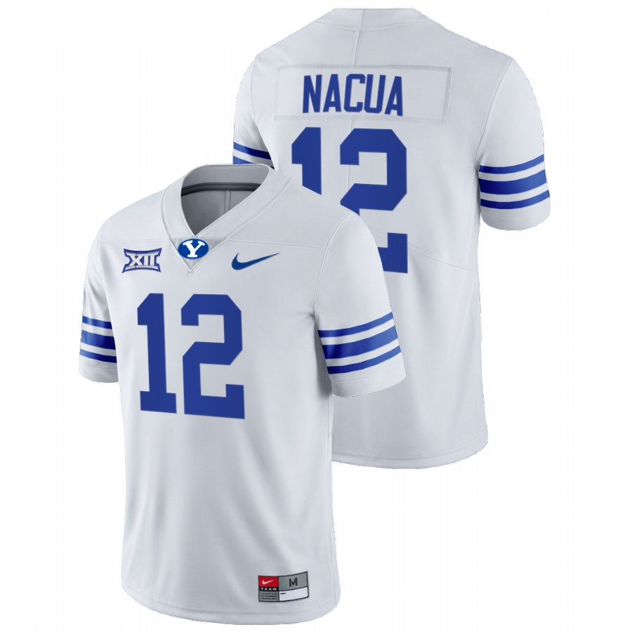 White Men BYU Cougars Puka Nacua College Football Big 12 Jersey
