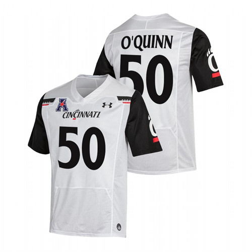 White Men Cincinnati Bearcats Dylan O'Quinn College Football The American Patch Jersey