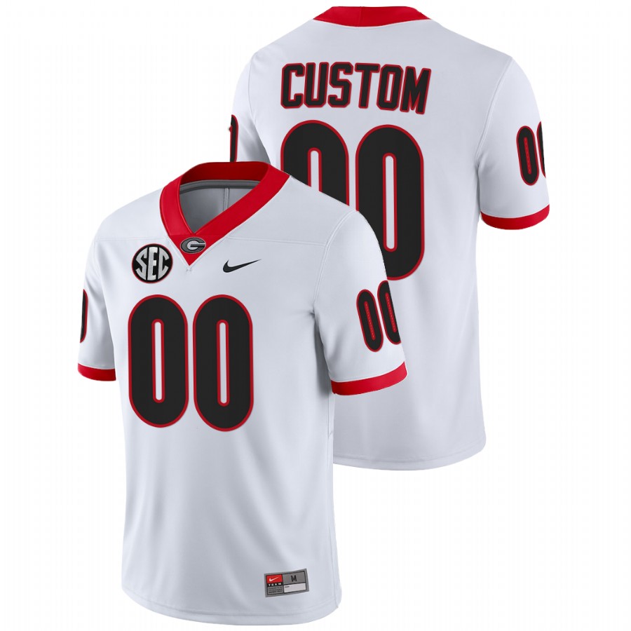 White Men Georgia Bulldogs Custom College Football Game Jersey