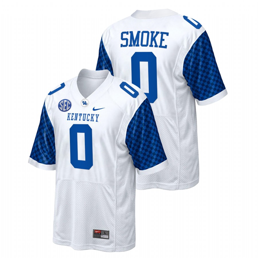 White Men Kentucky Wildcats Kavosiey Smoke College Football Replica Jersey