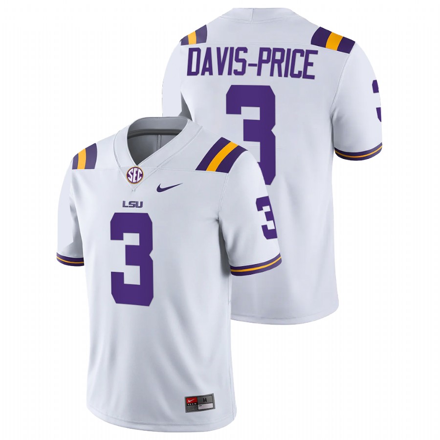 White Men LSU Tigers Tyrion Davis-Price College Football Game Jersey