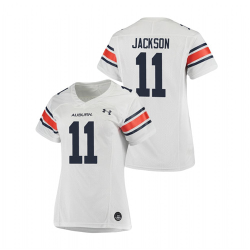 White Women's Auburn Tigers Shedrick Jackson Replica Football Jersey