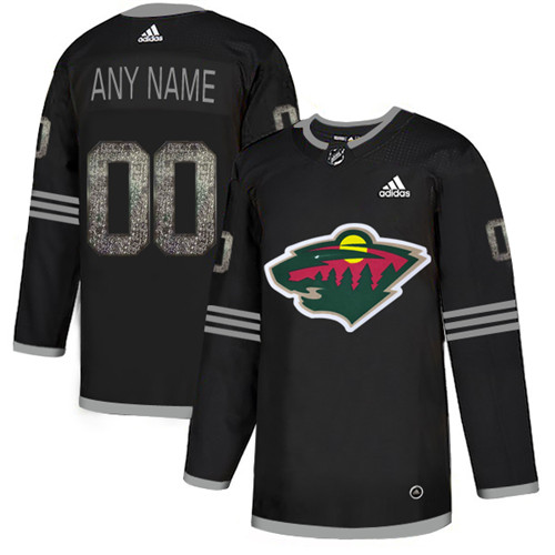 Wild Black Shadow Logo Print Men's Customized Adidas Jersey