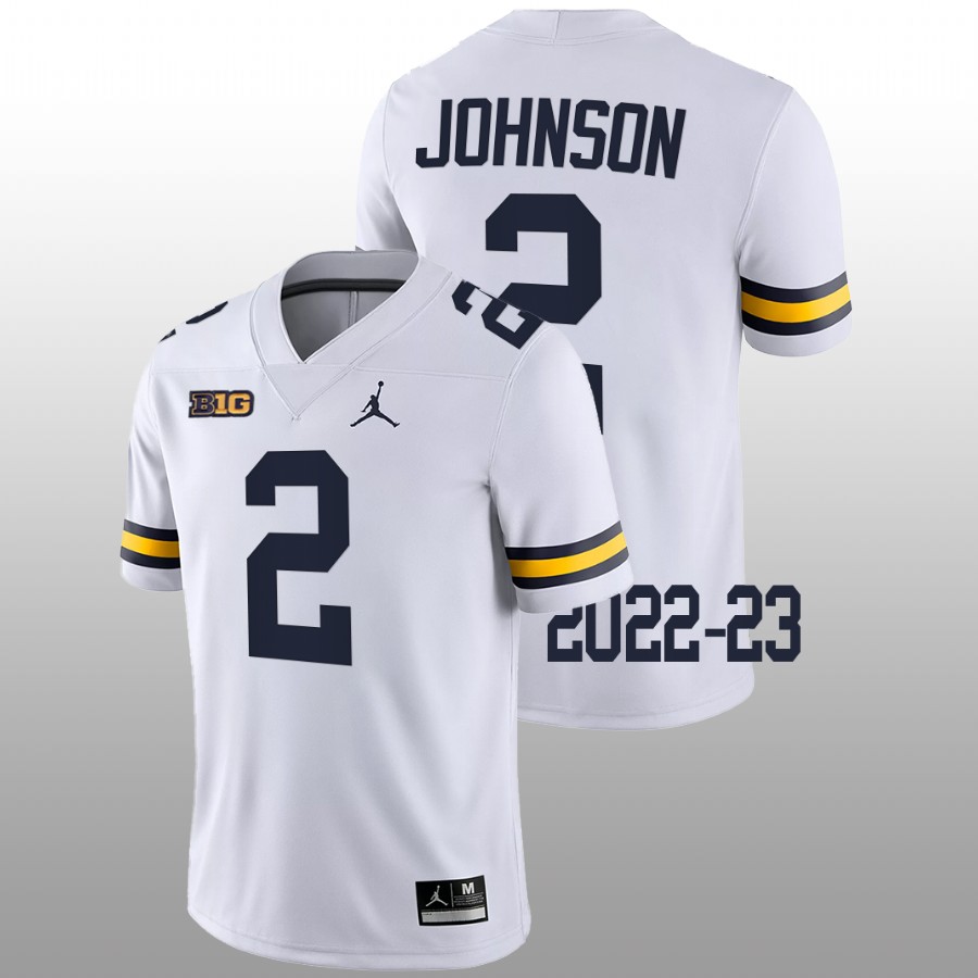 Will Johnson Michigan Wolverines White 2022-23 College Football Game Jersey