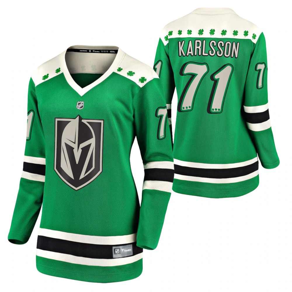 William Karlsson #71 Golden Knights 2021 St. Patrick's Day Women Jersey Green