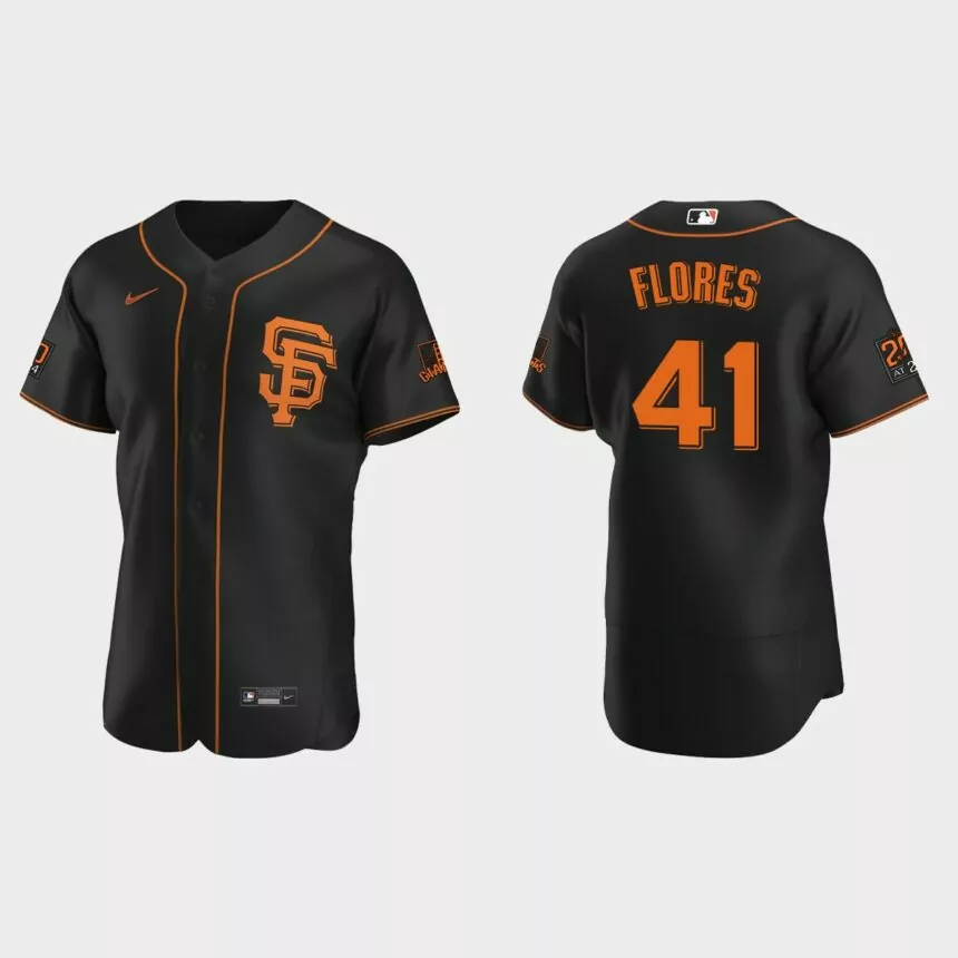 Wilmer Flores #41 San Francisco Giants Authentic Alternate Jersey – Black