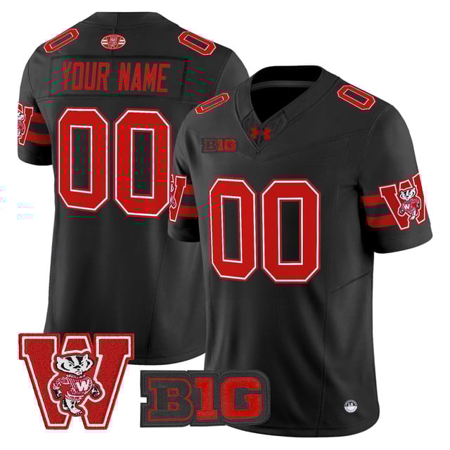 Wisconsin Badgers Throwback Vapor Limited Custom Jersey black