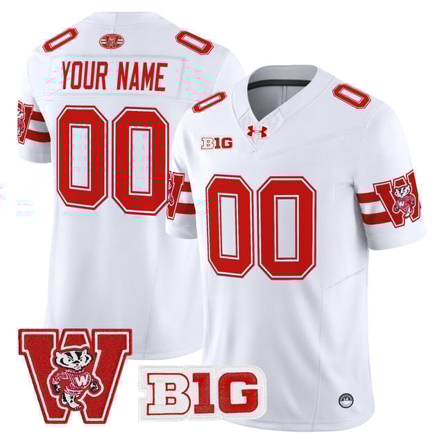 Wisconsin Badgers Throwback Vapor Limited Custom Jersey white