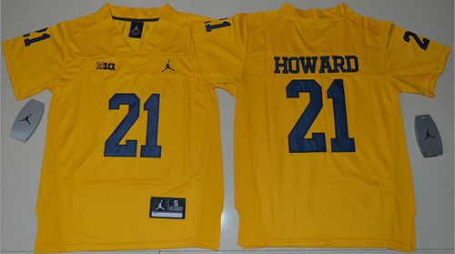 Wolverines #21 Desmond Howard Gold Jordan Brand Stitched Youth NCAA Jersey