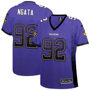 Women 2013 New Baltimore Ravens #92 Haloti Ngata Purple Team Color Drift Fashion Elite Jerseys