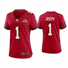Women's 2021 Tampa Bay Buccaneers #1 Greg Joseph Red Super Bowl LIV Red Game Jersey