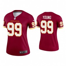 Women's 2021 Washington Football Team #99 Chase Young Burgundy Jersey