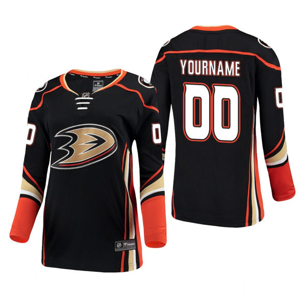 Women's Anaheim Ducks Custom Adidas Black Home Jersey Stitched