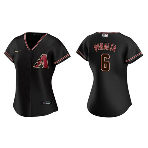Women's Arizona Diamondbacks #6 David Peralta Black Alternate Cool Base Jersey