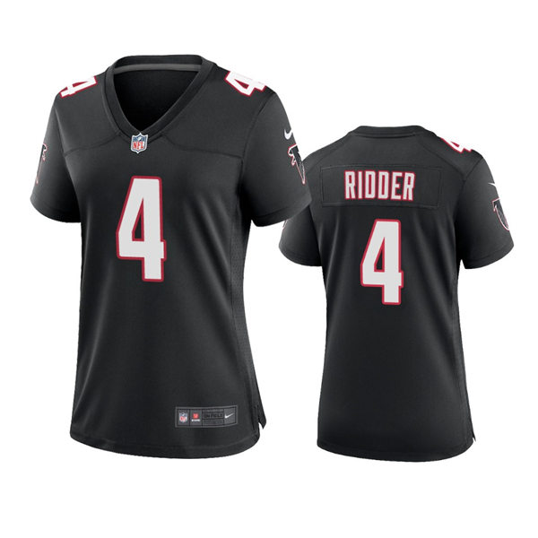 Women's Atlanta Falcons #4 Desmond Ridder Black Throwback Limited Jersey