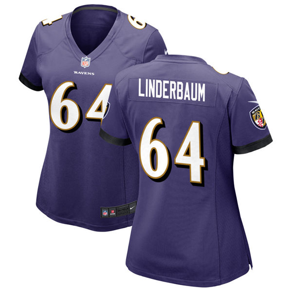 Women's Baltimore Ravens #64 Tyler Linderbaum Nike Purple Limited Jersey