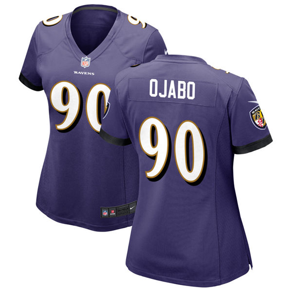 Women's Baltimore Ravens #90 David Ojabo Nike Purple Limited Jersey