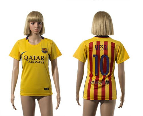 Women's Barcelona #10 Messi Away Soccer Club Jersey