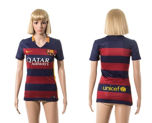 Women's Barcelona Blank Home Soccer Club Jersey