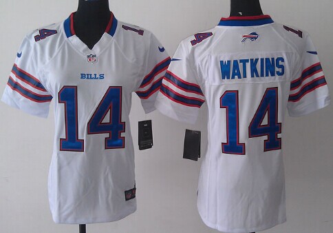 Women's Buffalo Bills #14 Sammy Watkins White Nik Limited Stitched Jersey