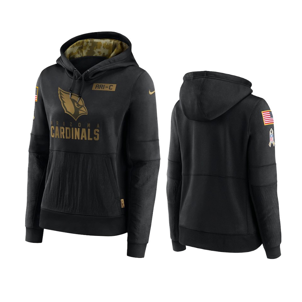Women's Cardinals Black 2020 Salute To Service Performance Hoodie