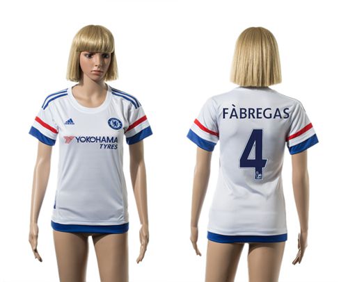 Women's Chelsea #4 Fabregas Away Soccer Club Jersey