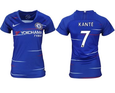 Women's Chelsea #7 Kante Home Soccer Club Jersey