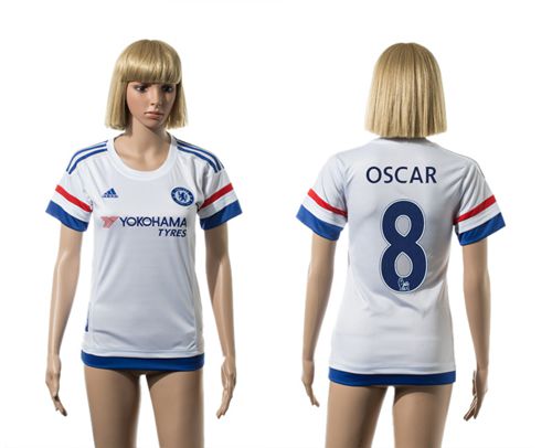 Women's Chelsea #8 Oscar Away Soccer Club Jersey