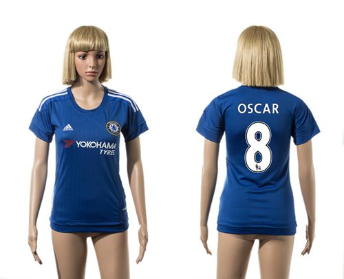 Women's Chelsea #8 Oscar Home Soccer Club Jersey