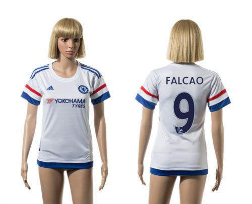 Women's Chelsea #9 Falcao Away Soccer Club Jersey