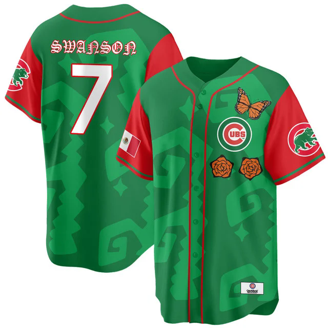 Women's Chicago Cubs Xicago Mexican Heritage Jersey #7 DANSBY SWANSON.webp