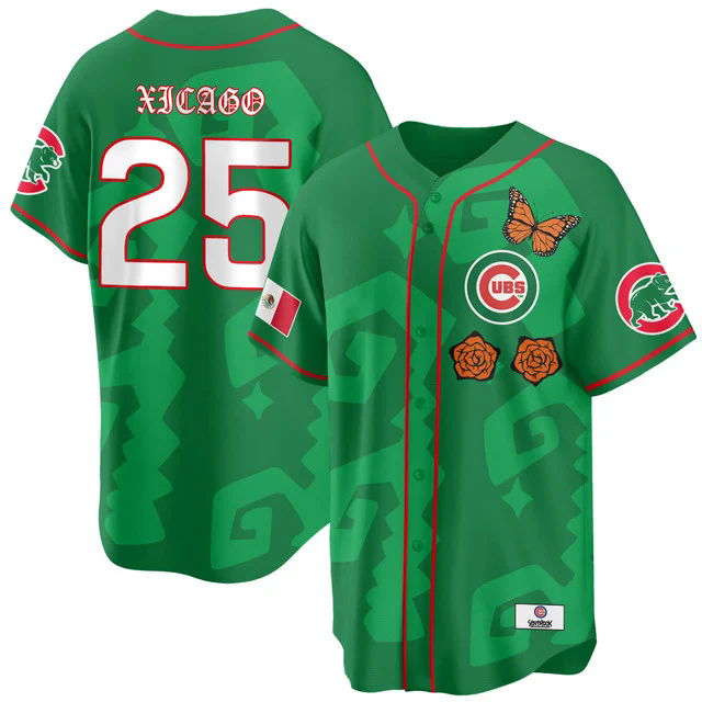 Women's Chicago Cubs Xicago Mexican Heritage Jersey GREEN #25 XICAGO.webp