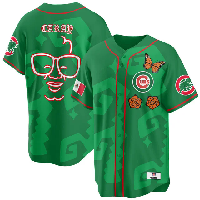 Women's Chicago Cubs Xicago Mexican Heritage Jersey GREEN HARRY CARAY.webp