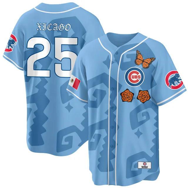 Women's Chicago Cubs Xicago Mexican Heritage Jersey LIGHT BLUE #25 XICAGO.webp