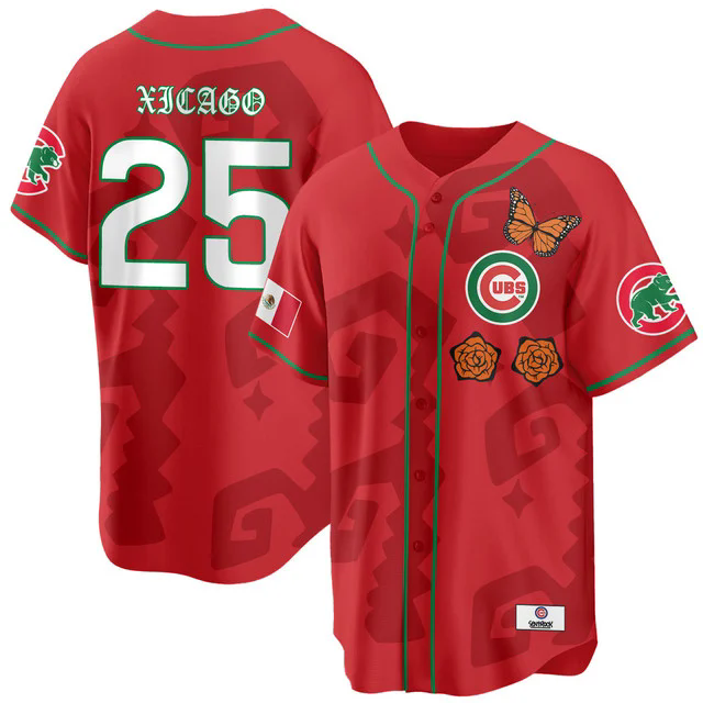 Women's Chicago Cubs Xicago Mexican Heritage Jersey RED #25 XICAGO.webp
