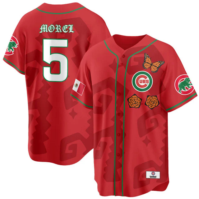 Women's Chicago Cubs Xicago Mexican Heritage Jersey RED #5 CHRISTOPHER MOREL.webp