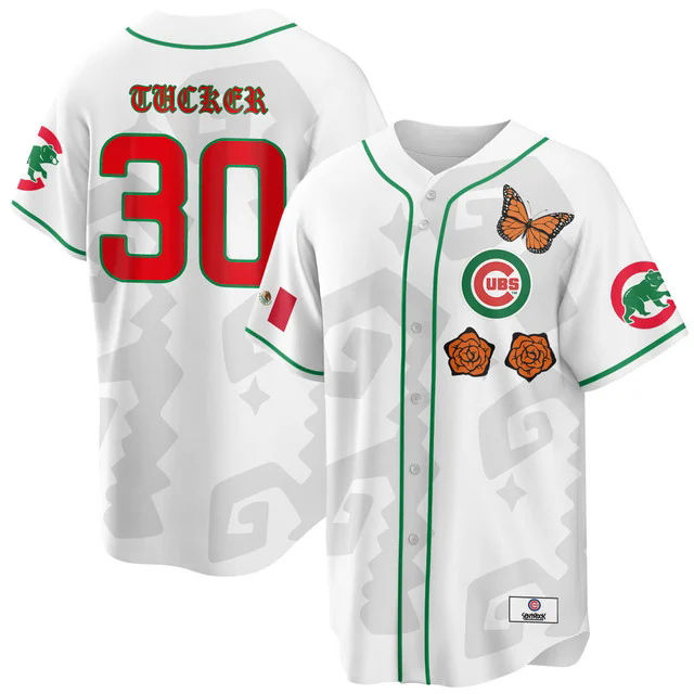 Women's Chicago Cubs Xicago Mexican Heritage Jersey WHITE #30 KYLE TUCKER.webp