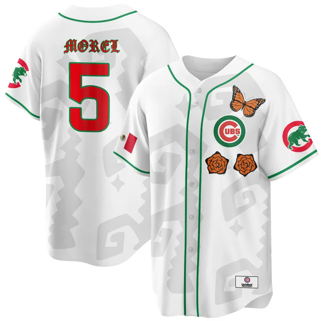 Women's Chicago Cubs Xicago Mexican Heritage Jersey WHITE #5 CHRISTOPHER MOREL.webp
