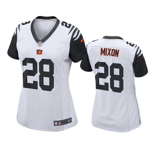 Women's Cincinnati Bengals #28 Joe Mixon Nike White Color Rush Jersey
