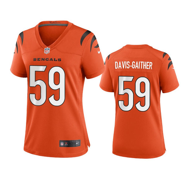 Women's Cincinnati Bengals #59 Akeem Davis-Gaither Nike Orange Alternate Limited Jersey