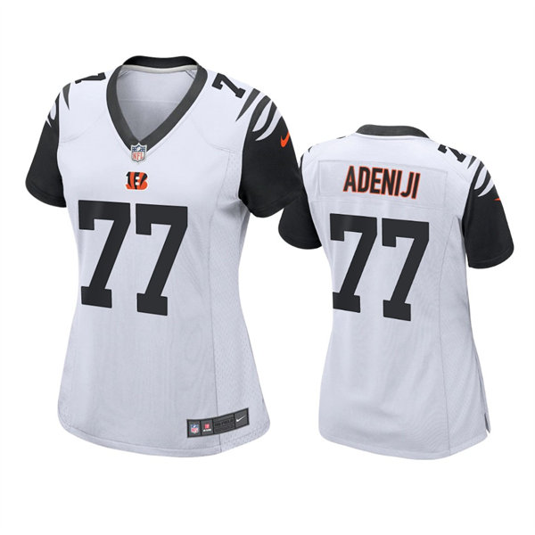 Women's Cincinnati Bengals #77 Hakeem Adeniji Nike White Color Rush Jersey