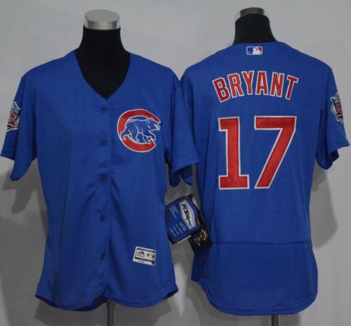 Women's Cubs #17 Kris Bryant Blue Flexbase Authentic Stitched MLB Jersey