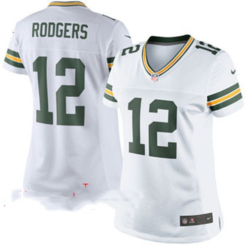 Women's Custom Green Bay Packers Nike White Color Rush Limted Lady Personal Football Jersey
