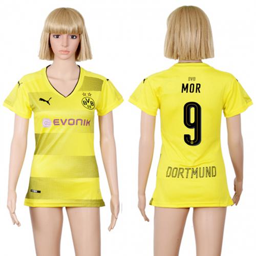 Women's Dortmund #9 MOR Home Soccer Club Jersey
