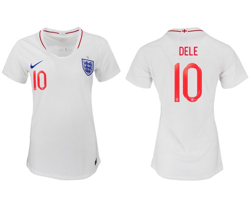 Women's England #10 Dele Home Soccer Country Jersey
