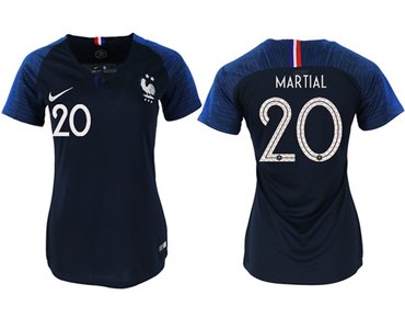 Women's France #20 Martial Home Soccer Country Jersey