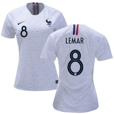 Women's France #8 Lemar Away Soccer Country Jersey